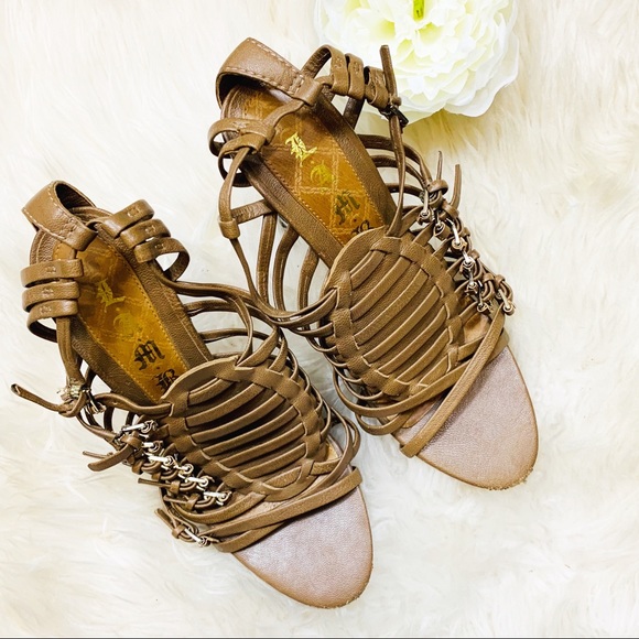 L.A.M.B | tan leather gladiator heels - Picture 4 of 6